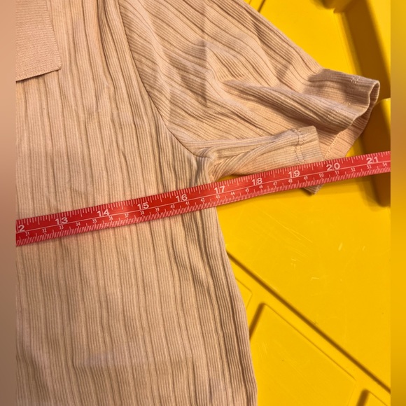 ZARA Women’s Ribbed Crop Polo Collared Button-Up Blouse - Picture 3 of 5